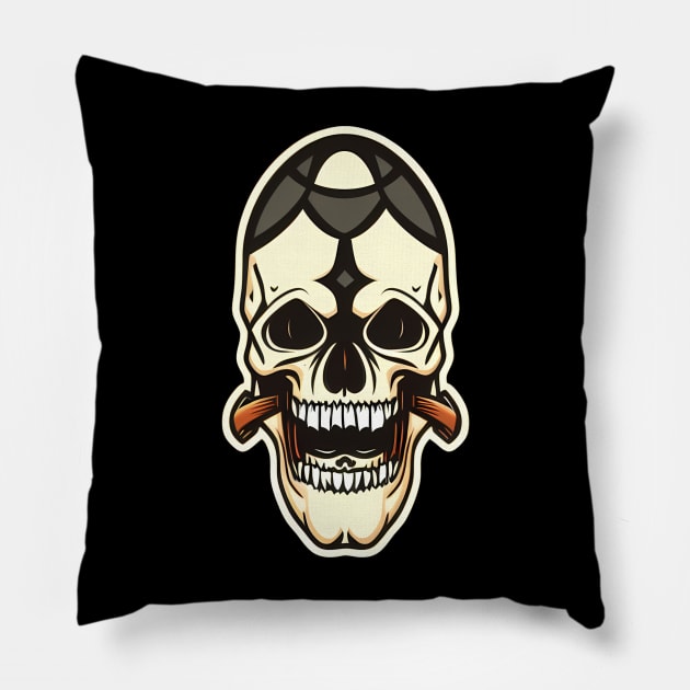 Skull 4 Pillow by Poshosi