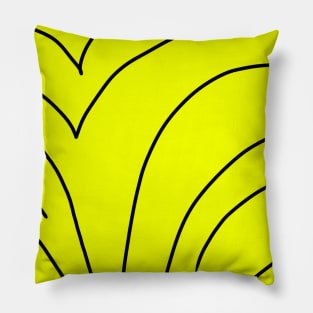 yellow black lines abstract design pattern Pillow