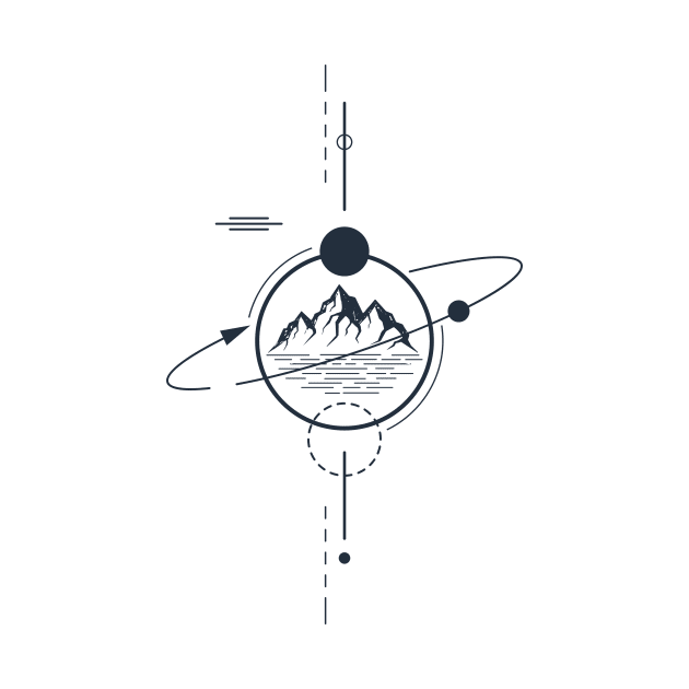 Mountains. Travel. Vacation. Tattoo. Geometric, Line Art Style by SlothAstronaut