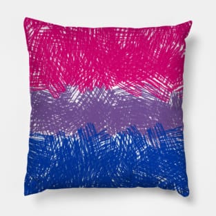 Bisexual Flag Crosshatch Design Pillow