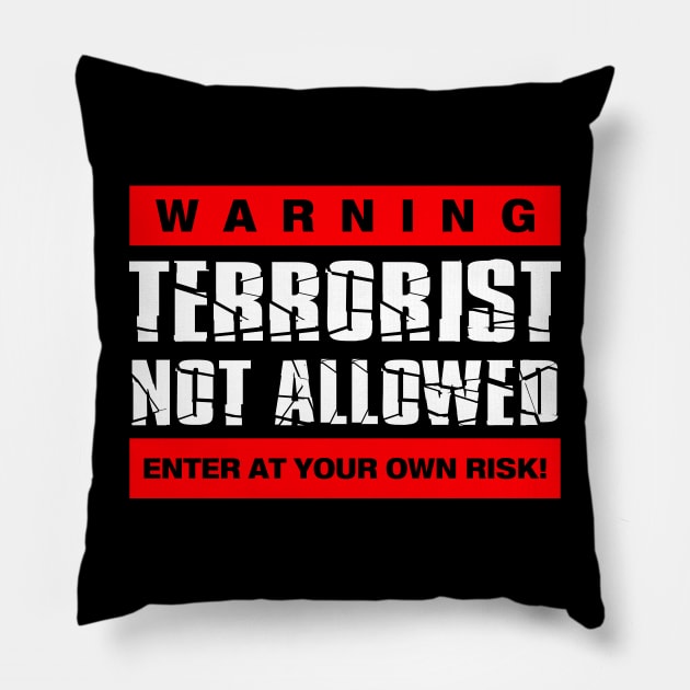 U.S. Warning Pillow by razrgrfx