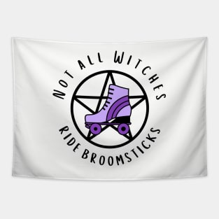 Not all Witches Ride Broomsticks Purple Roller Skate Cheeky Witch® Tapestry