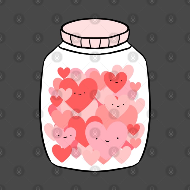 A jar fill with hearts valentines day by Yarafantasyart