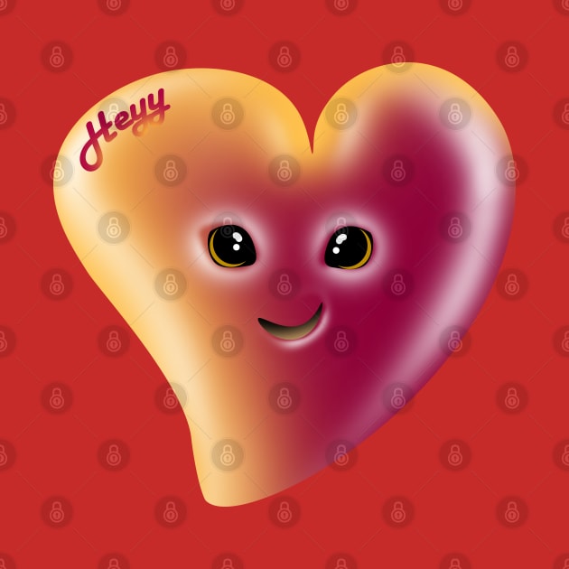 Cute heart saying Heyy, flirting and smiling by AdishPr