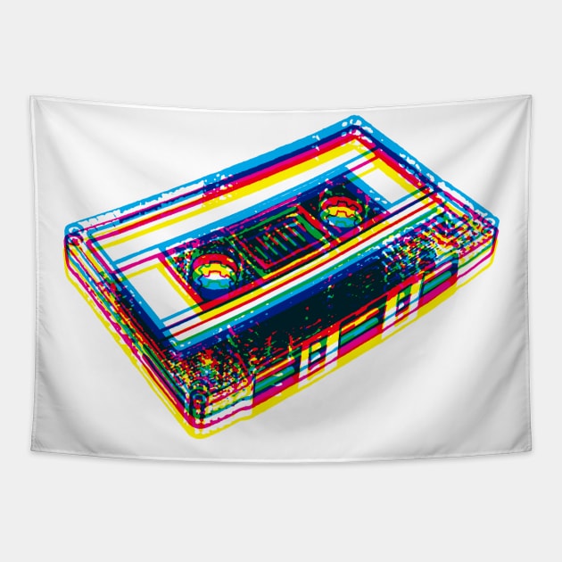 Offset Cassette Tape Tapestry by Wright Art