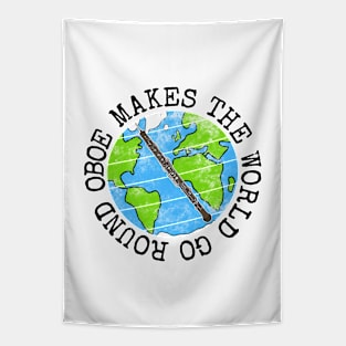 Oboe Makes The World Go Round, Oboist Earth Day Tapestry