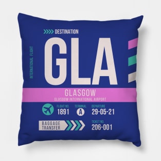 Glasgow (GLA) Airport Code Baggage Tag Pillow