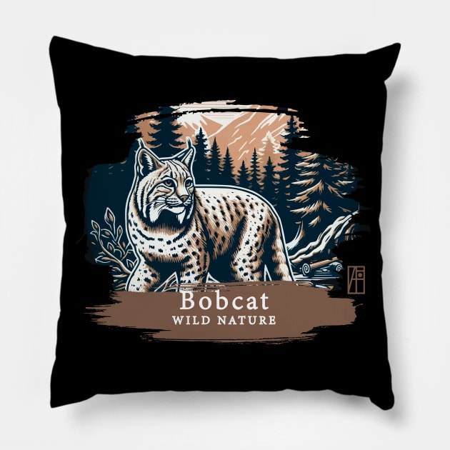 Bobcat - WILD NATURE - BOBCAT -7 Pillow by ArtProjectShop