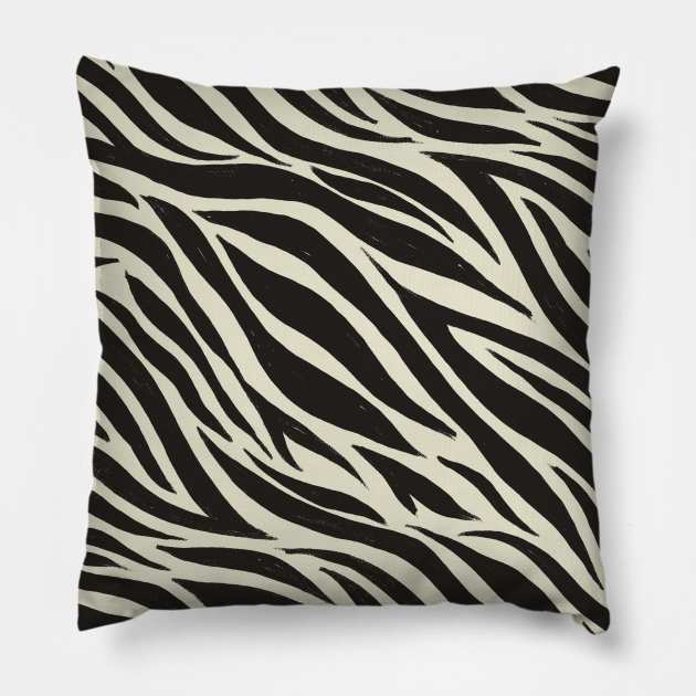 Zebra Print Pattern (WHITE) Pillow by cecececececelia