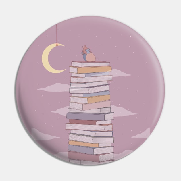 Literary Heart Pin by maniacodamore