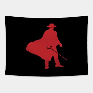 Zorro's Silhouette (Red) Tapestry