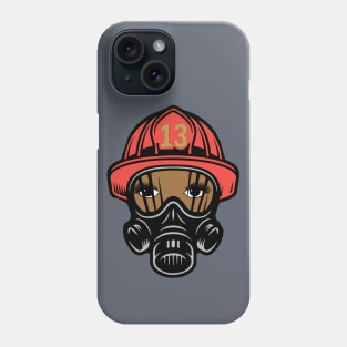 Female Firefighter In Red Helmet Phone Case