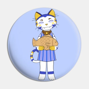 Chibi Cat w/ Taiyaki Cake Pin