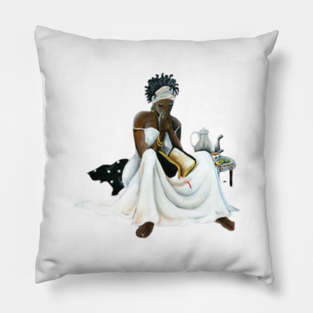 Praying Woman Pillow by CoreDJ Sherman