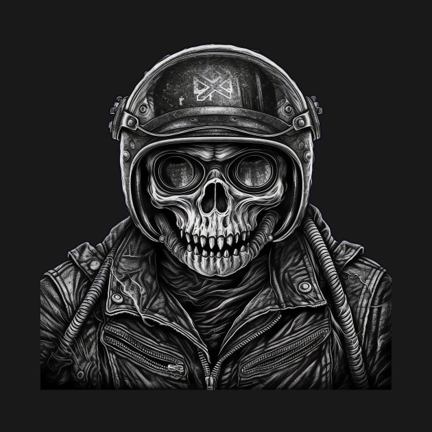 Skull Retro Motorcycle Vintage by Nenok