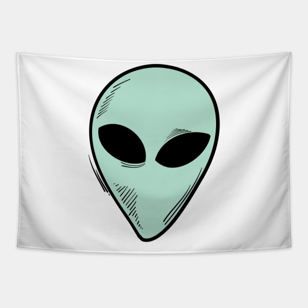 Alien head Tapestry by Weldi - 33 Studio Design