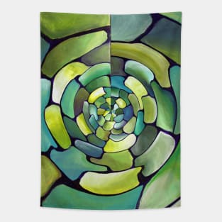 Vibes of Green contemrporary Artdeco Abstract Tapestry