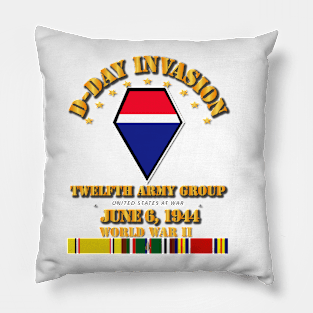 12th Army Group - D Day w Svc Ribbons Pillow