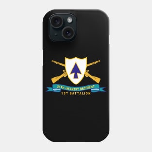 26th Infantry Regiment - DUI w Br - Ribbon - 1st Bn X 300 Phone Case