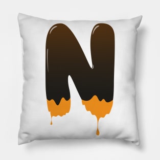 Chocolate Alphabet Letter N Pillow