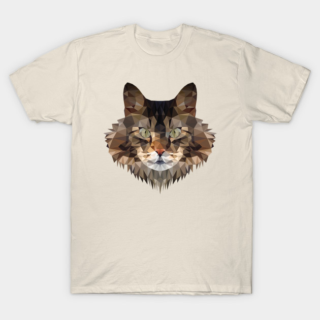 Maine Coon Cat Polygon Art Coloured Maine Coon Cats T Shirt