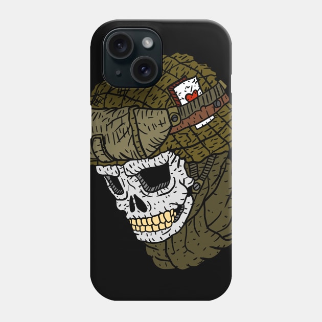 skull soldier. ww2. hand drawn illustration. Phone Case by JJadx