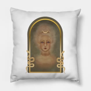 Marie Antoinette Fairy Snakes and Artemis Crescent Moon Pillow