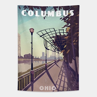 Columbus, Ohio, USA.Retro travel poster Tapestry