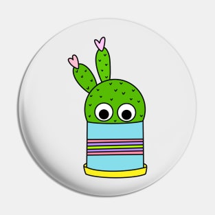 Cute Cactus Design #210: Beaver Tail Cactus In Cute Pot Pin