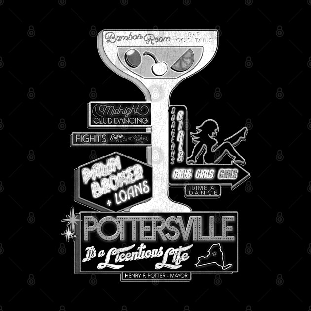 Pottersville (Black and White) by darklordpug