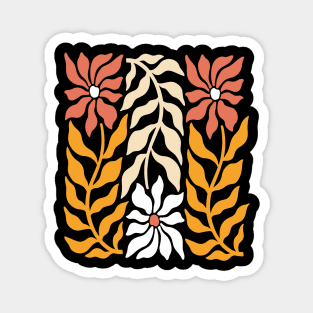 Boho Wildflower Retro Flowers Magnet