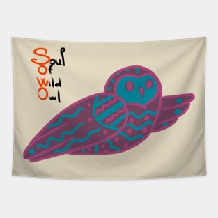 Soul Of Wild Owl Tapestry