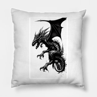 Dragon Black And White Fantasy Anime Pillow