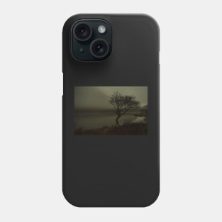 MIST OVER LLYN DINAS LONE TREE Phone Case