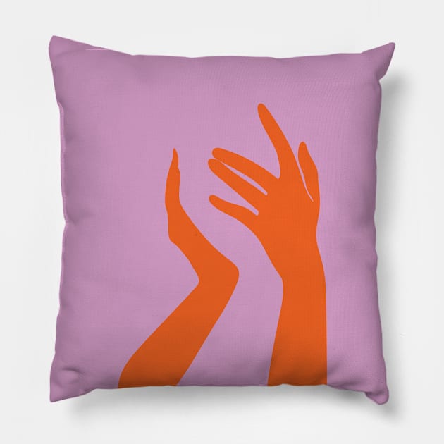 Woman's hands Pillow by Printable Muse