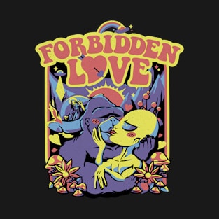 Forbidden Love Jesus Alien and Gorilla by Tobe Fonseca T-Shirt