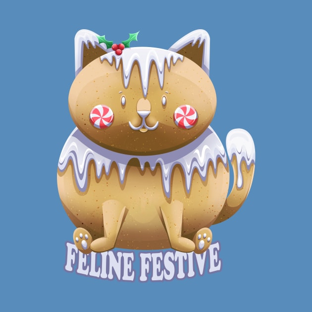 Feline Festive gingerbread cat by Art by Angele G