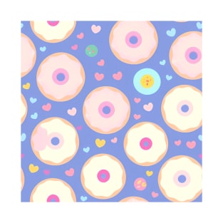 Donuts and hearts patterns in pastel color T-Shirt