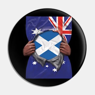 Scotland Flag Australian Flag Ripped - Gift for Scottish From Scotland Pin