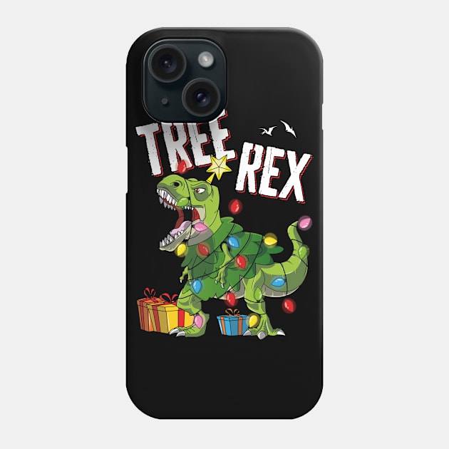 Tree Rex Boys Kids Dinosaur T Rex Funny Christmas Phone Case by trendingoriginals