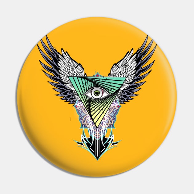 Illuminati winged pyramid Pin by Deep creativity