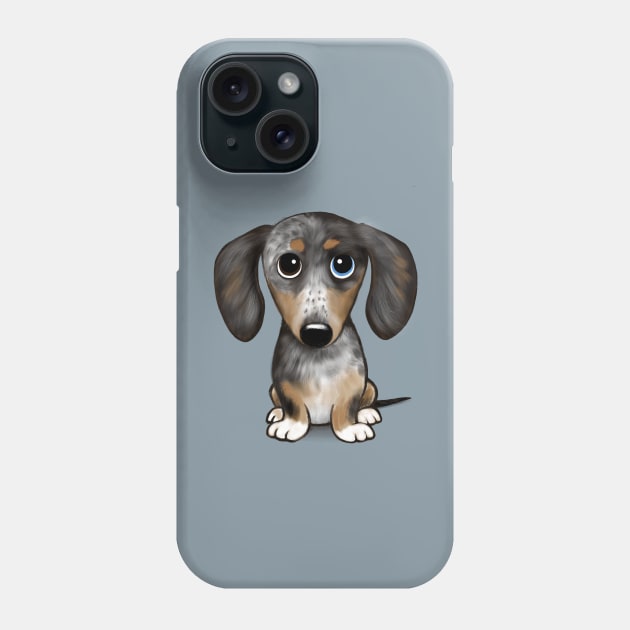 Merle Dapple Dachshund Cute Wiener Dog Phone Case by Coffee Squirrel