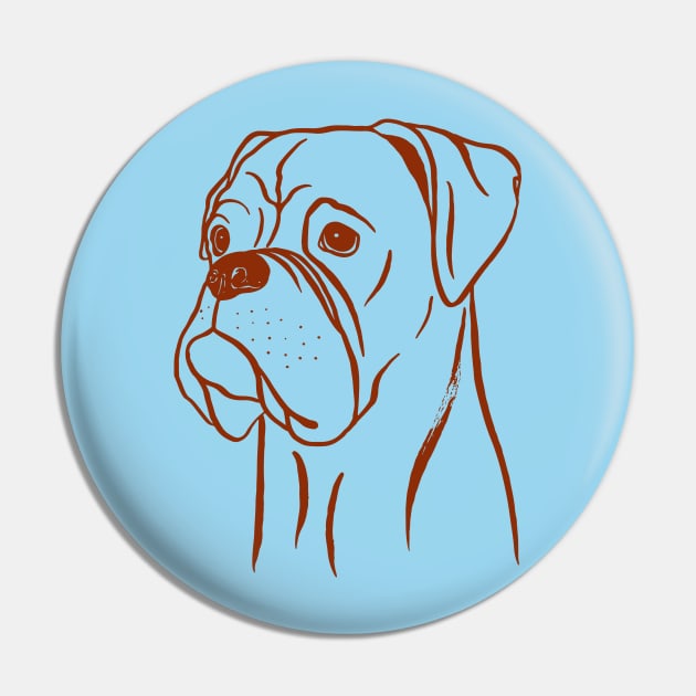 Boxer (Blue and Brown) Pin by illucalliart