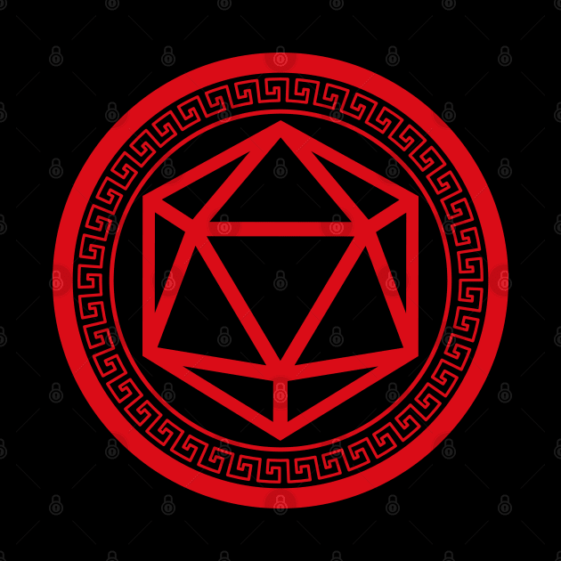 Polyhedral D20 Dice Chinese Symbol by dungeonarmory