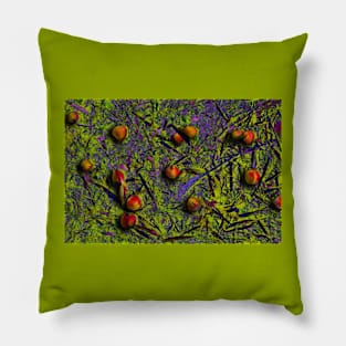 Ripe Peaches on Grass Pillow