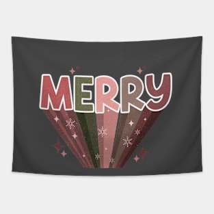 Merry Christmas Retro Design Tapestry