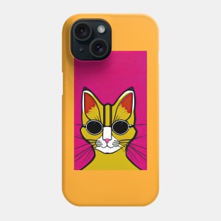 Cat with glasses Phone Case