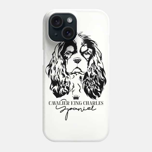 Cavalier King Charles Spaniel lover dog portrait Phone Case by wilsigns