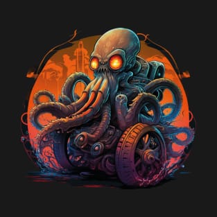 Cyberpunk Octopus In A Wheelchair T-Shirt