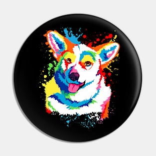 Watercolor Corgi Pin